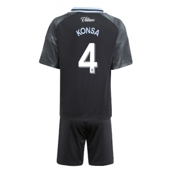 Aston Villa Ezri Konsa #4 Maglia Gara Trasferta Repliche 2025-26 Bambino Maniche Corte